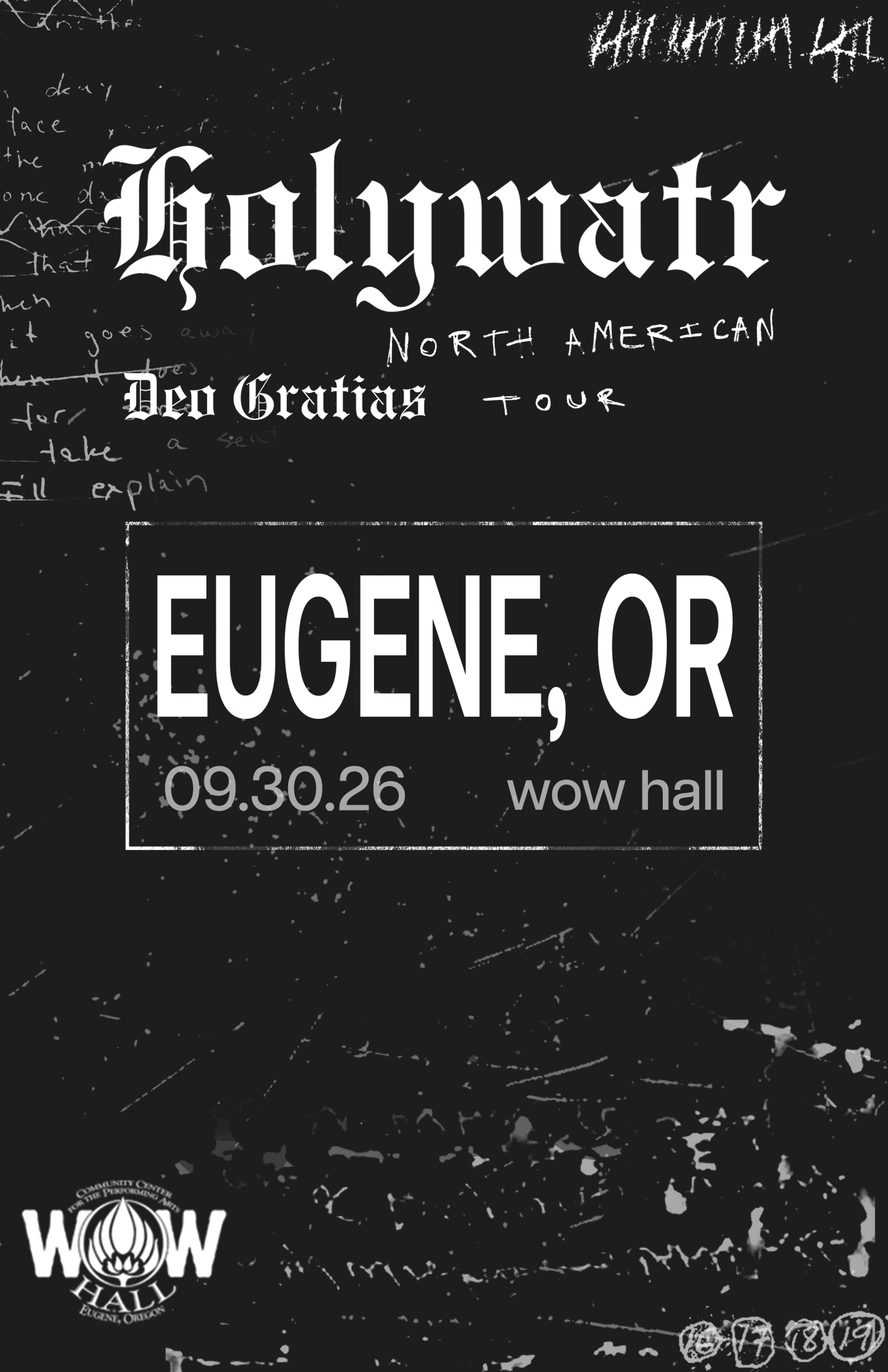 Holywatr: Deo Gratias Tour at WOW Hall