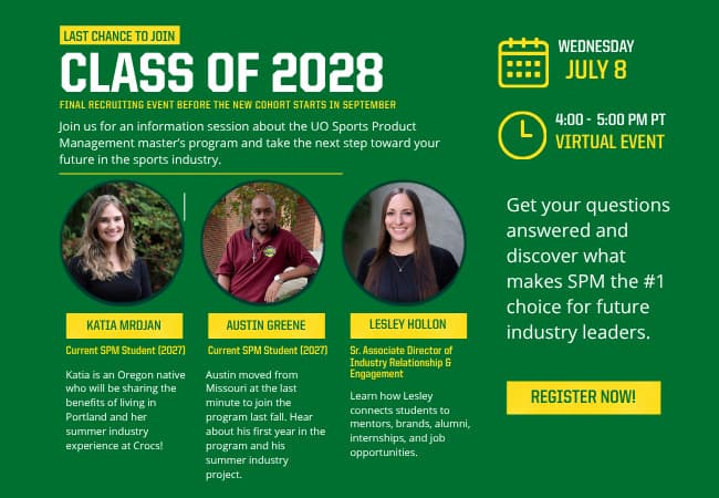 Sports Product Management Information Session at University of Oregon