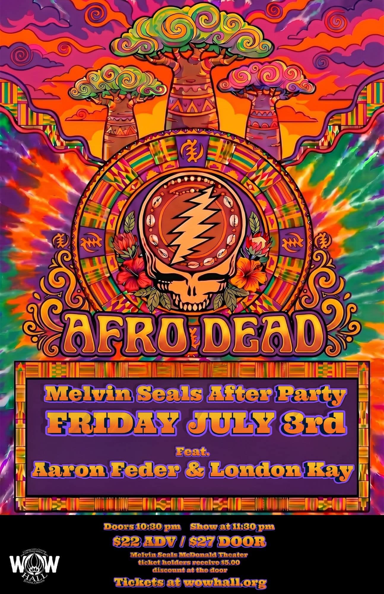 Melvin Seals After Party: Afro Dead feat Aaron Feder and London Kay at WOW Hall