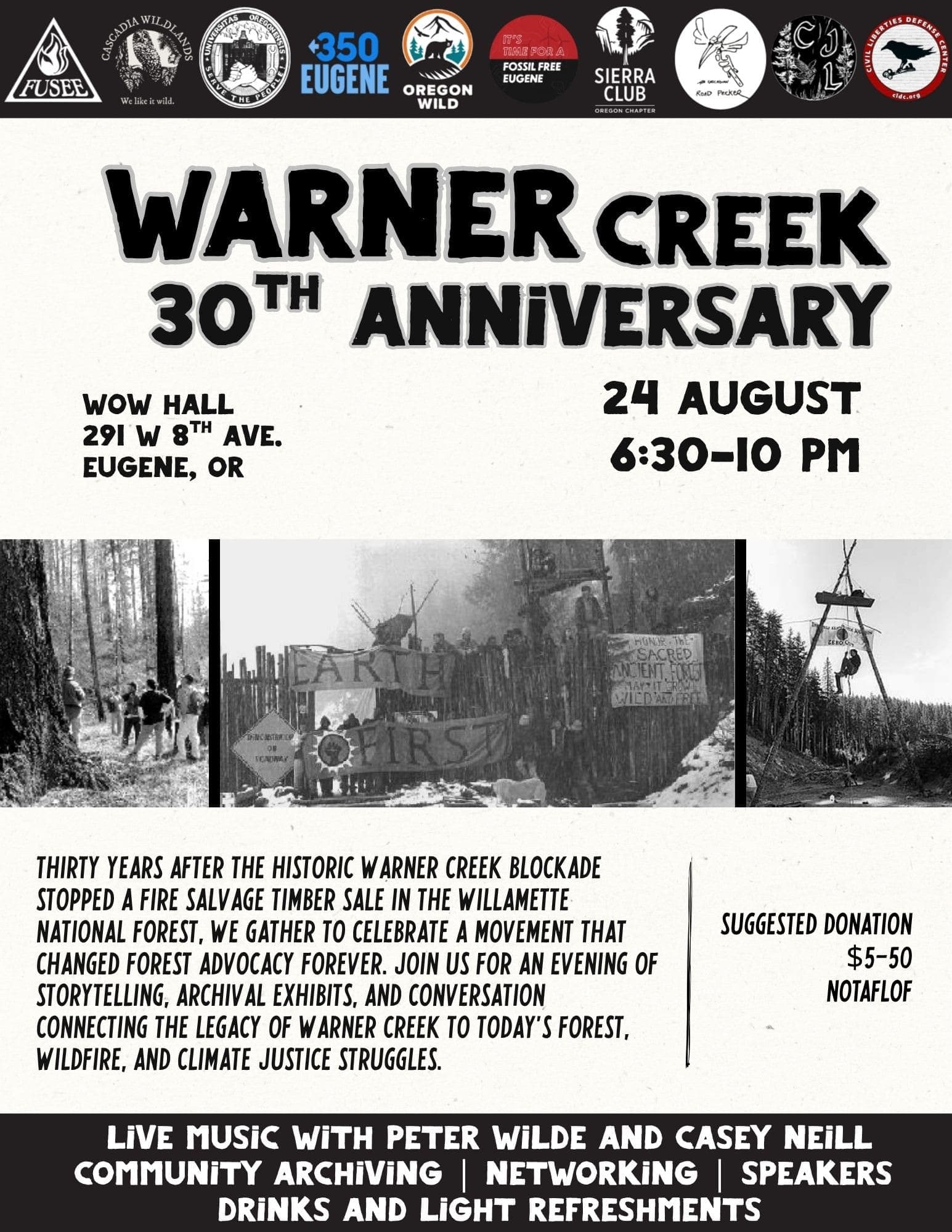 Warner Creek 30th Anniversary Celebration! at WOW Hall